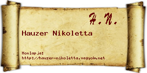 Hauzer Nikoletta névjegykártya